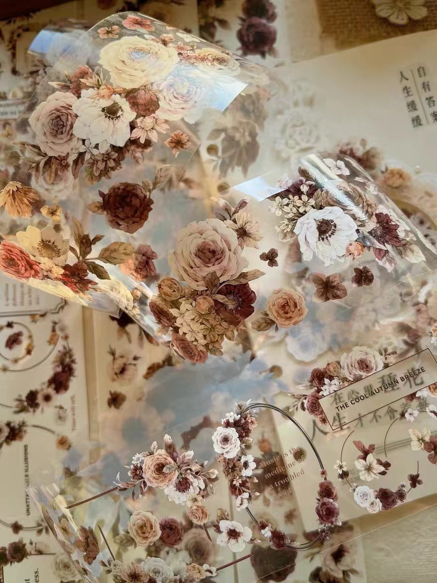 Washi Tape Set - YiEr Studio Vintage Autumn Rose Floral