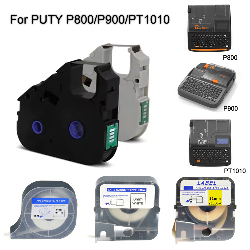 Label Printer Tape - P800/P900/PT1010 line printer ribbon PT-R80B black