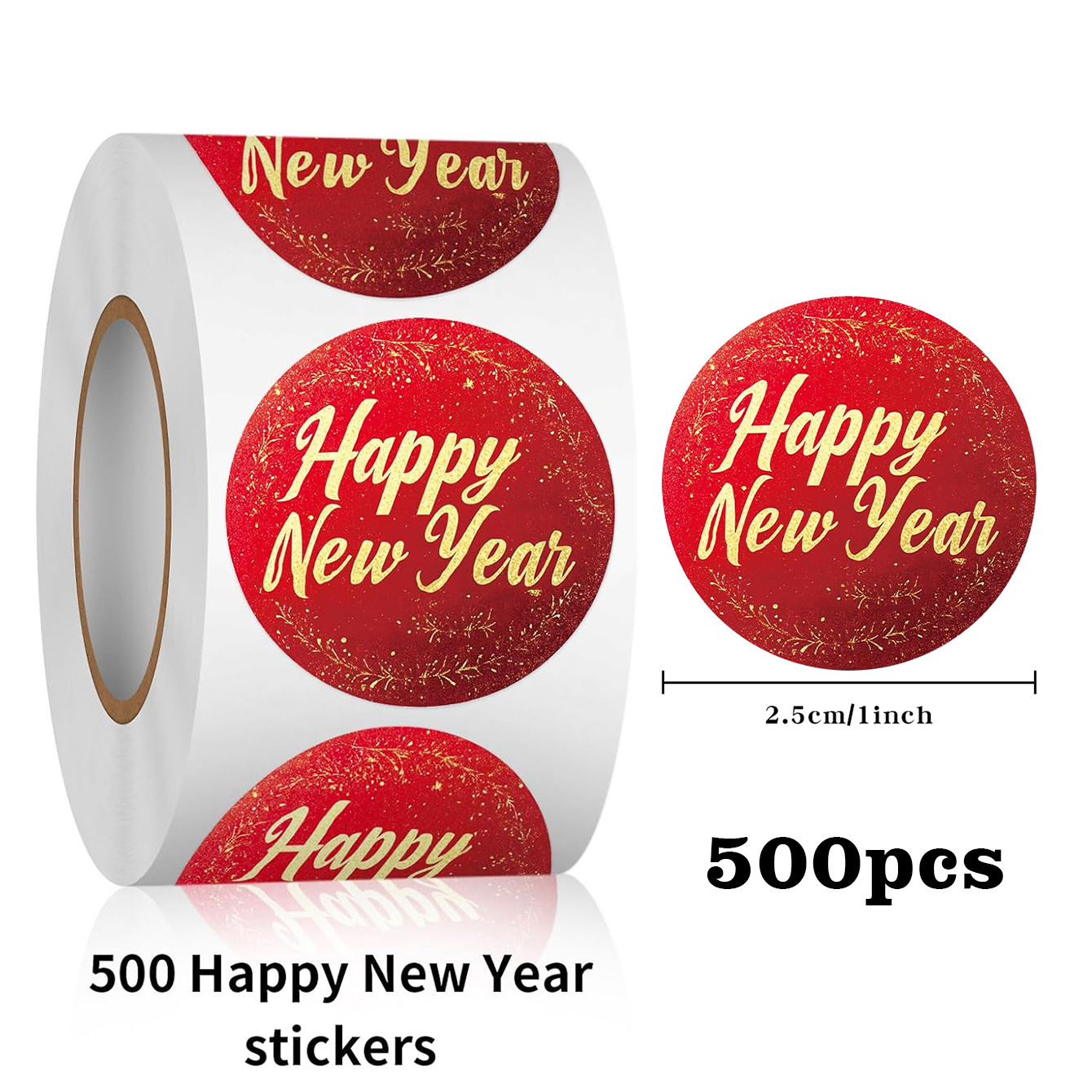 Sticker Label Roll - 500Pcs/Roll Chinese New Year Round Stickers