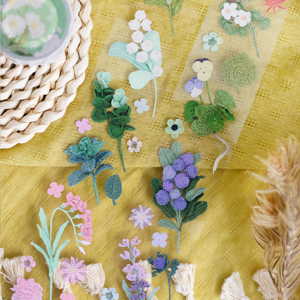 Washi Tape Set - Loidesign Vintage Flower Crochet Washi PET
