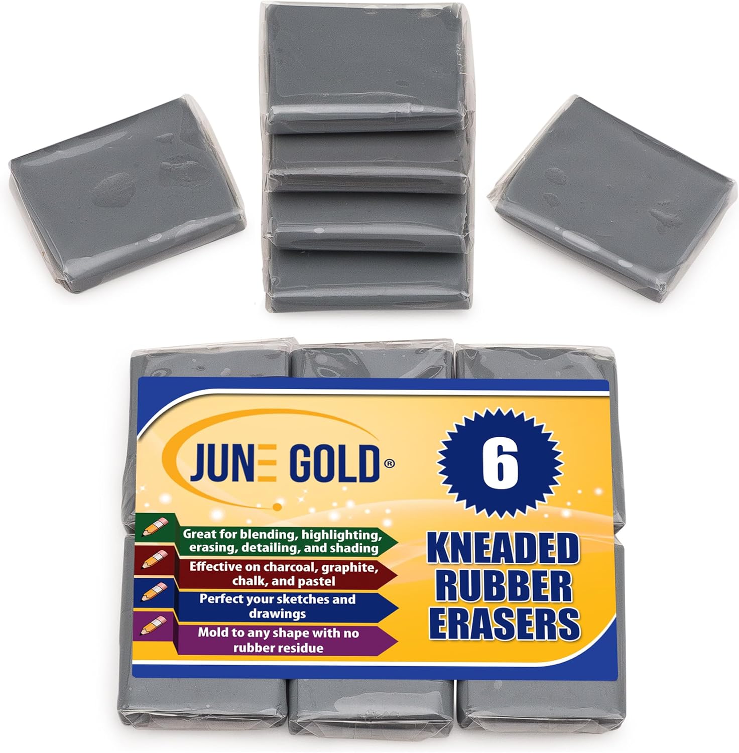 6 Pack Kneaded Erasers for Ble - Rubber Eraser Kneaded avaliação e preço