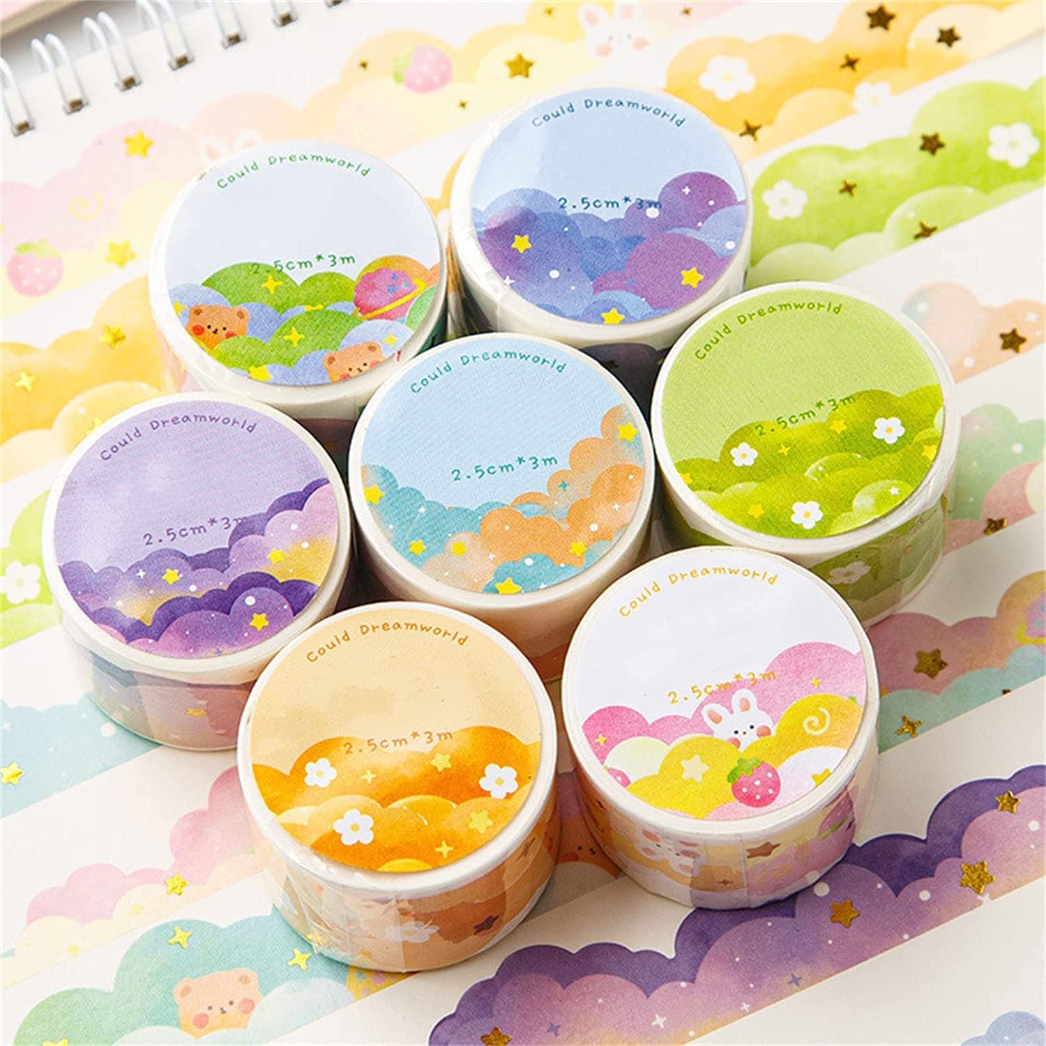 8 Rolls Color Cloud Washi Tape - Washi Tape Set avaliação e preço