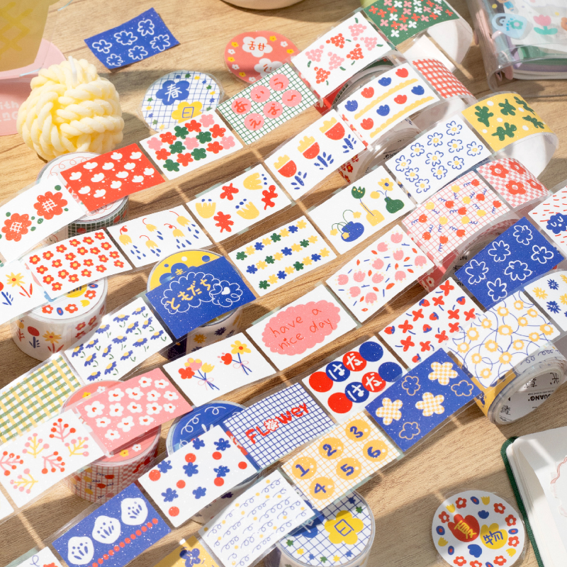 Kawaii Floral Print Label Stic - Label Printer Tape avaliação e preço