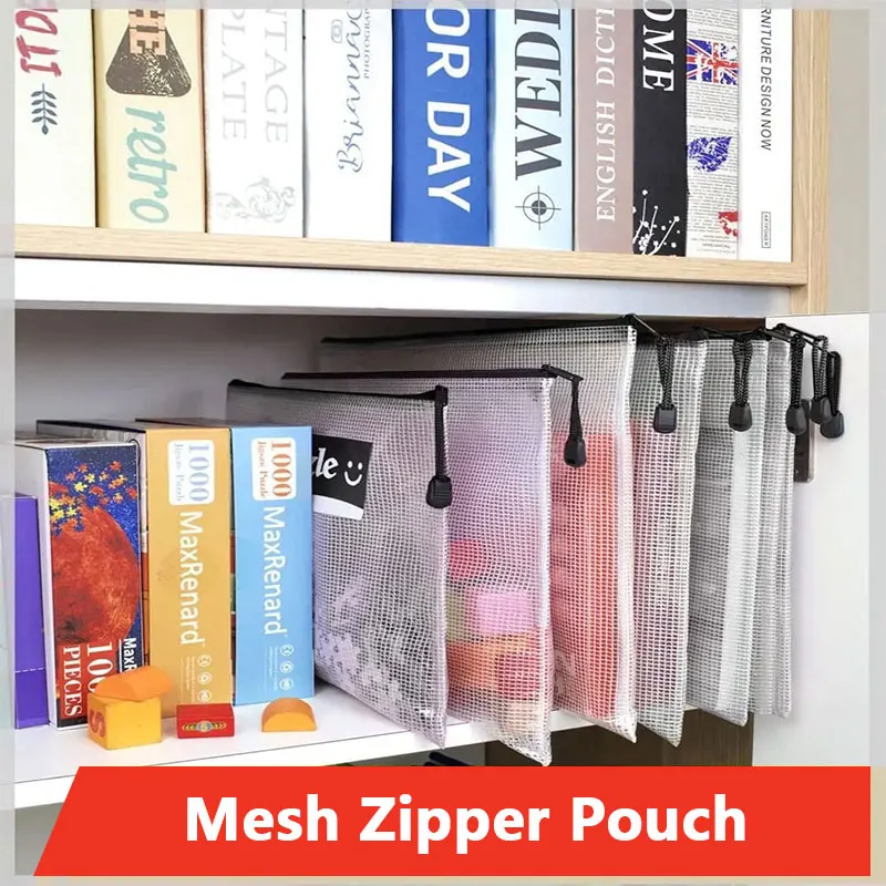 A3/A4/A5/A6 Mesh Zipper Pouch  - Portfolio Folder Zip avaliação e preço