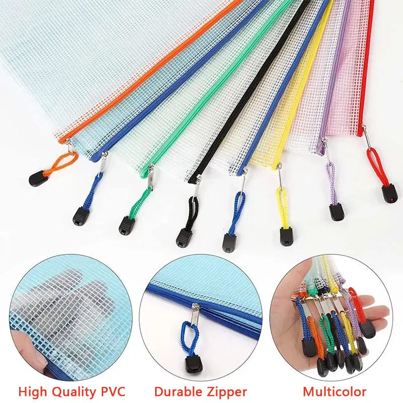 A3/A4/A5/A6 Mesh Zipper Pouch  - Portfolio Folder Zip avaliação e preço