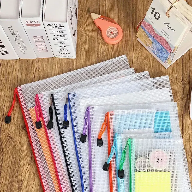 A3/A4/A5/A6 Mesh Zipper Pouch  - Portfolio Folder Zip avaliação e preço