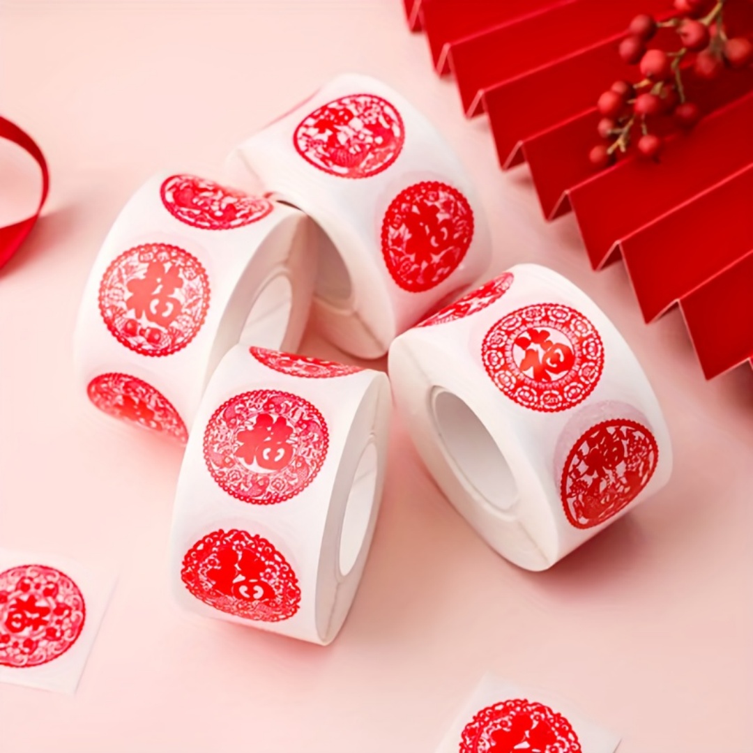 Chinese New Year Fu Character  - Sticker Label Roll avaliação e preço