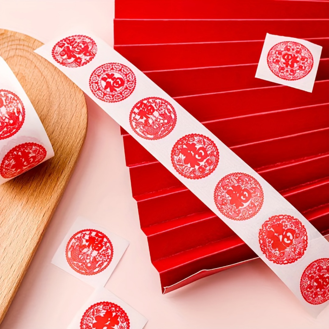 Chinese New Year Fu Character  - Sticker Label Roll avaliação e preço