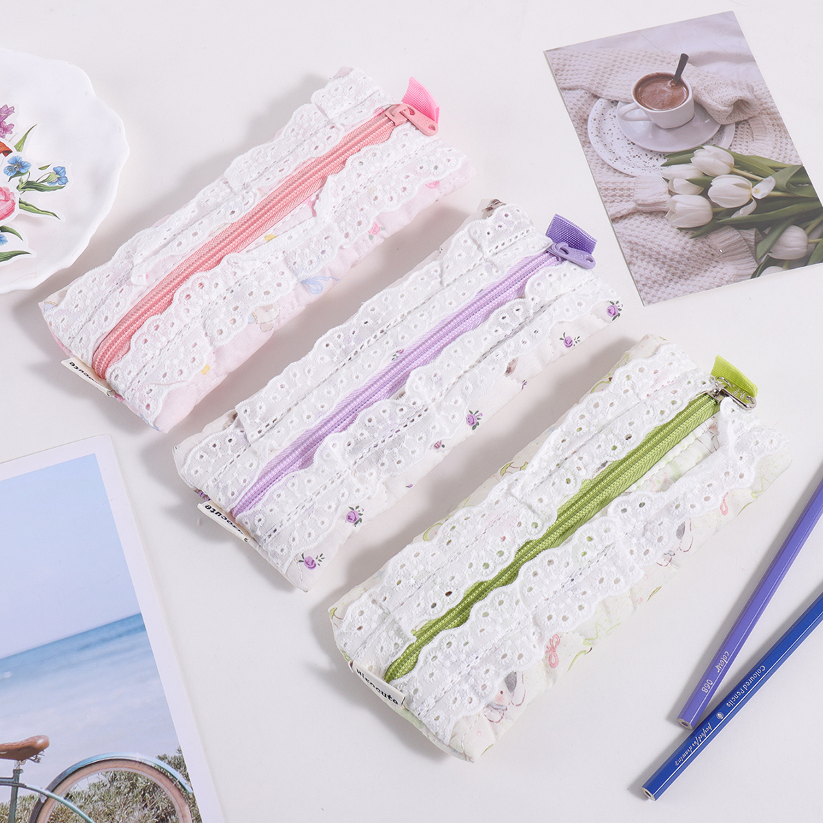1 pc embroidered lace pencil b - Stationery Office And School Supply Stores avaliação e preço