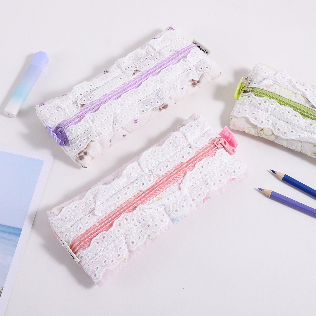 1 pc embroidered lace pencil b - Stationery Office And School Supply Stores avaliação e preço
