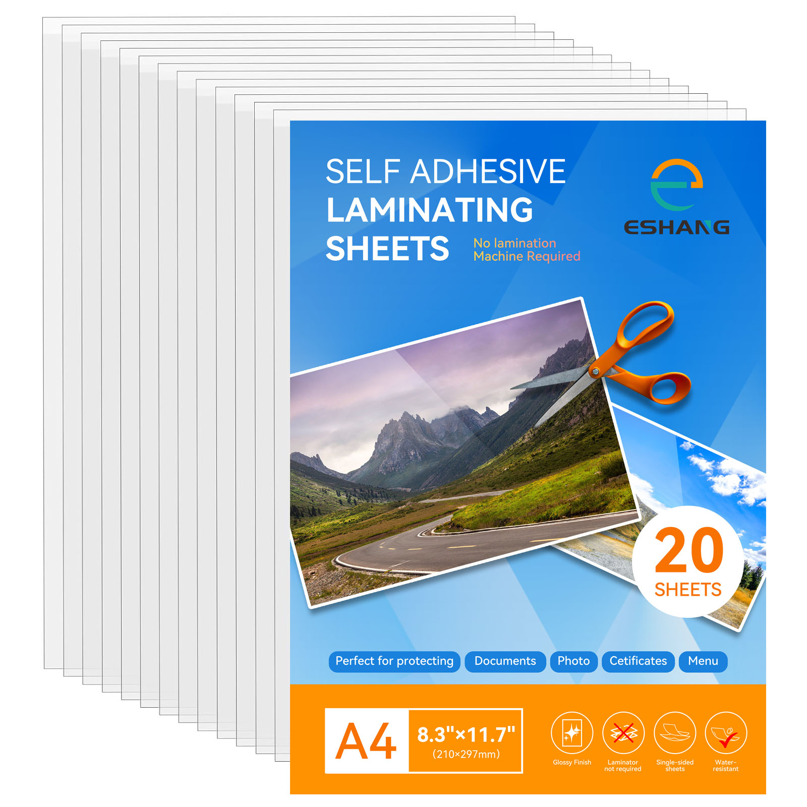 ESHANG 20Sheets Clear Cold Lam - Document Laminator Pouch avaliação e preço