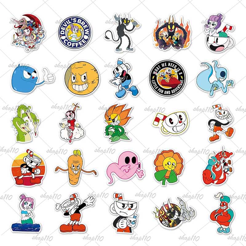 Cuphead Sticker Boy Game Gift  - Memo Pad Sticky avaliação e preço