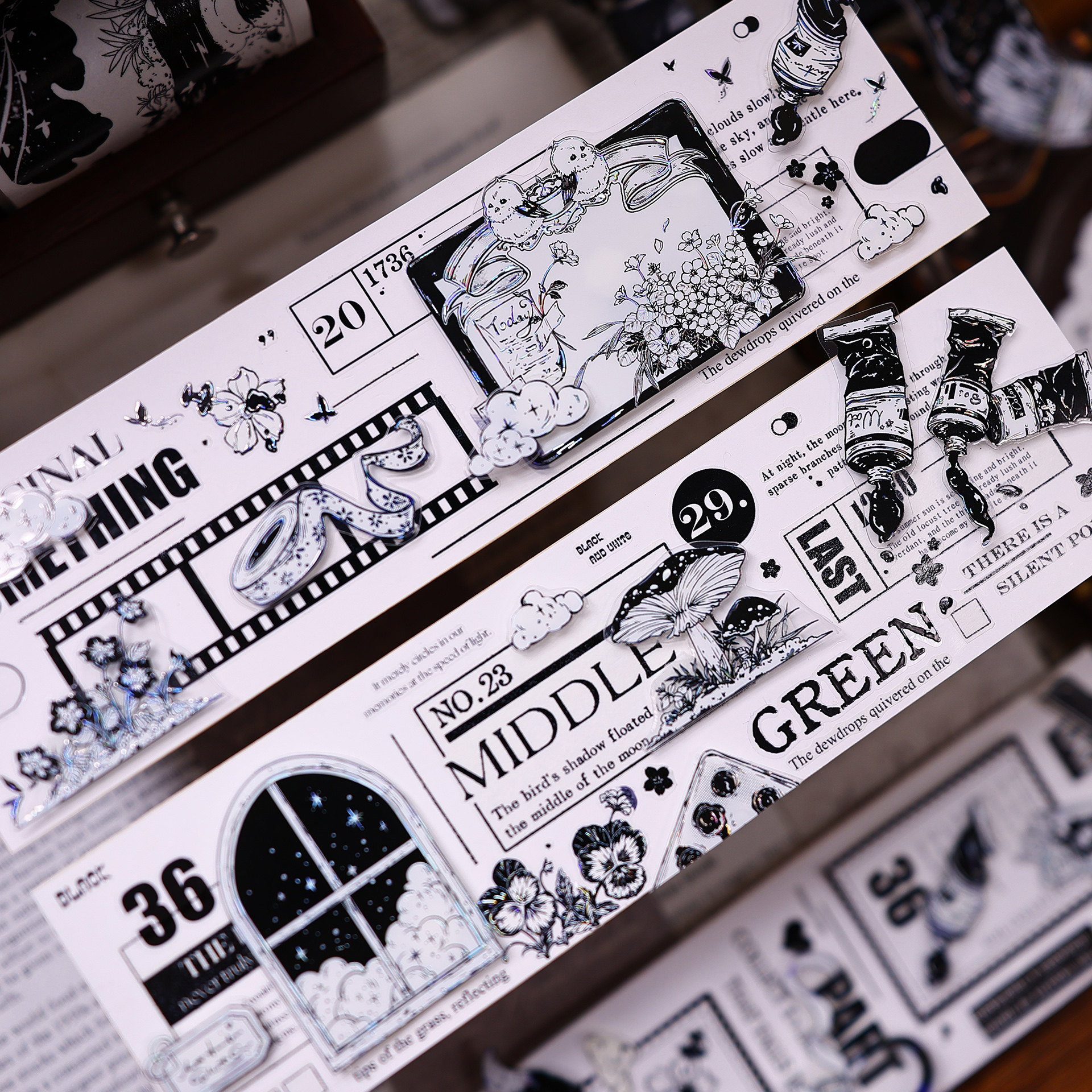 XiaoBaiJia Studio Vintage Blac - Washi Tape Set avaliação e preço