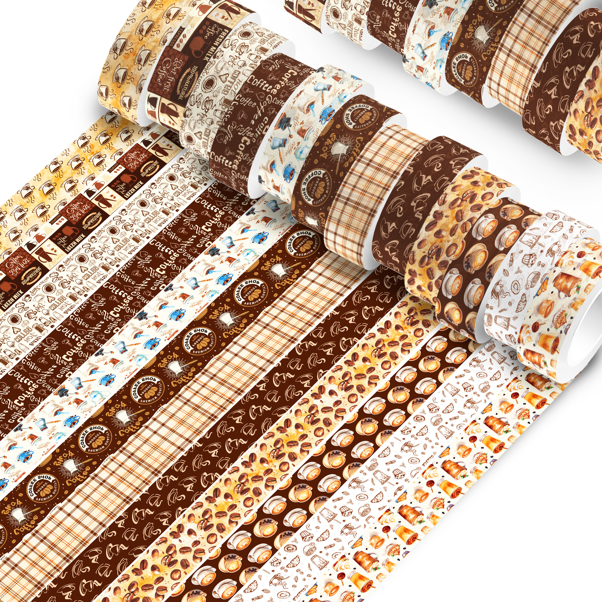 Vintage Coffee Pattern Washi T - Washi Tape Set avaliação e preço