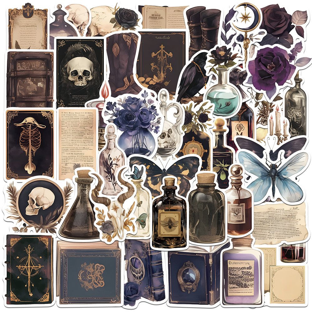50PCS Dark Academia Stickers A - Memo Pad Sticky avaliação e preço