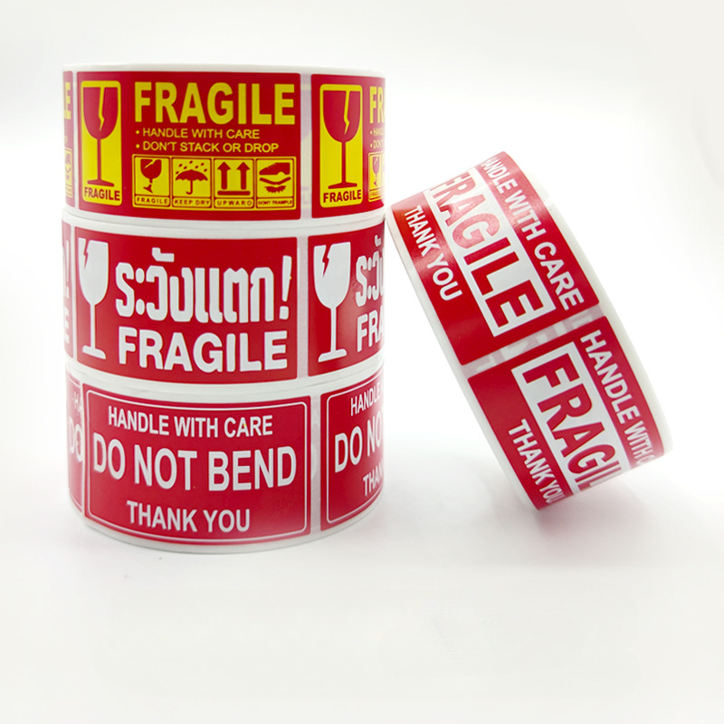 1 Roll Fragile English Warning - Sticker Label Roll avaliação e preço