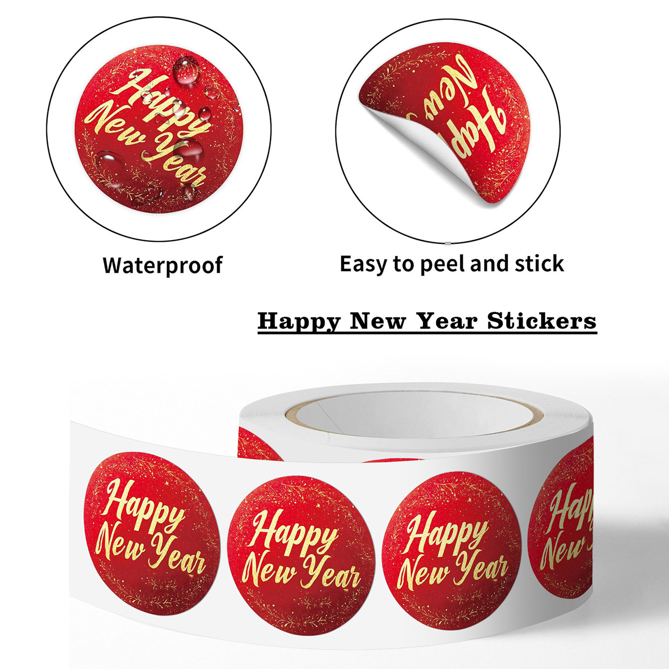 500Pcs/Roll Chinese New Year R - Sticker Label Roll avaliação e preço