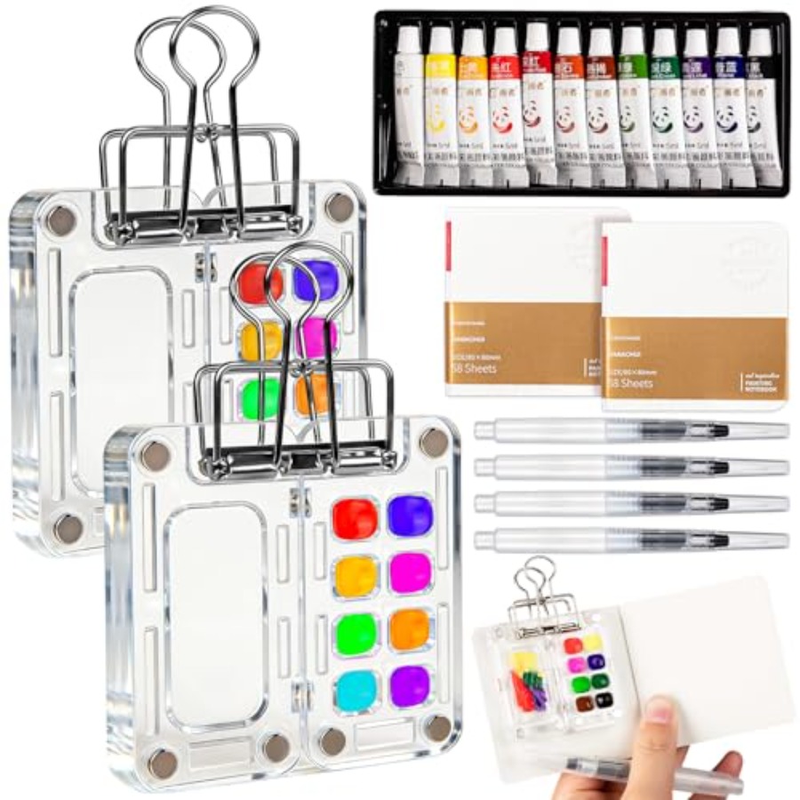 Mini Watercolor Paint Set Trav - Paperclip Magnetic Set avaliação e preço