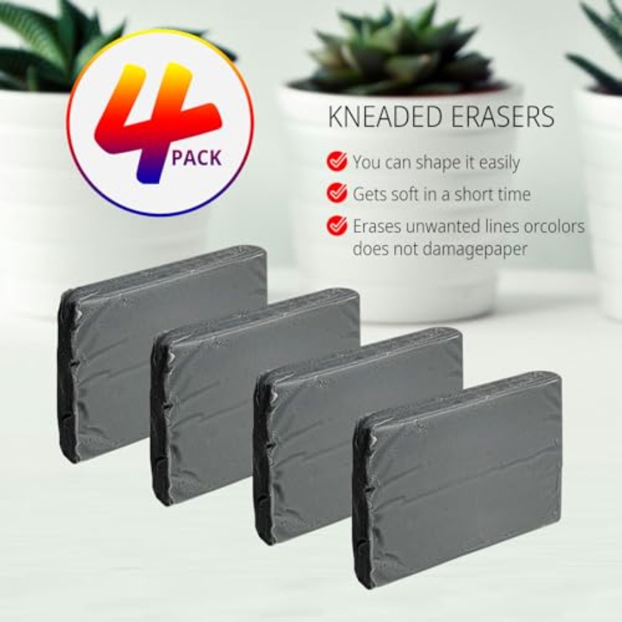 4 Pack Kneaded Eraser Artist E - Rubber Eraser Kneaded avaliação e preço