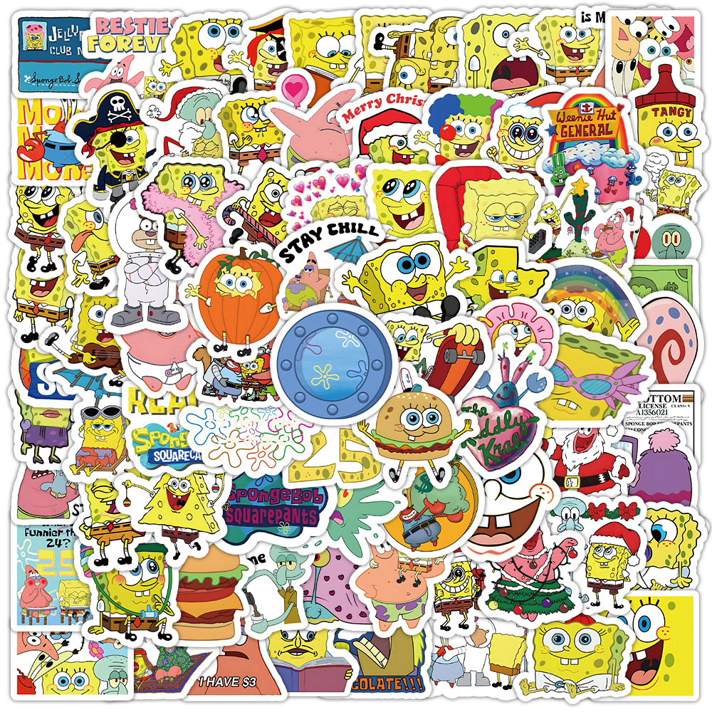 100pcs Kawaii SpongeBob Cartoo - Memo Pad Sticky avaliação e preço