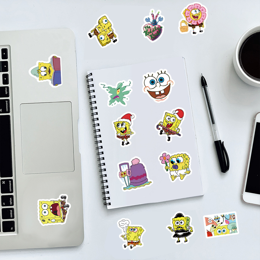 100pcs Kawaii SpongeBob Cartoo - Memo Pad Sticky avaliação e preço