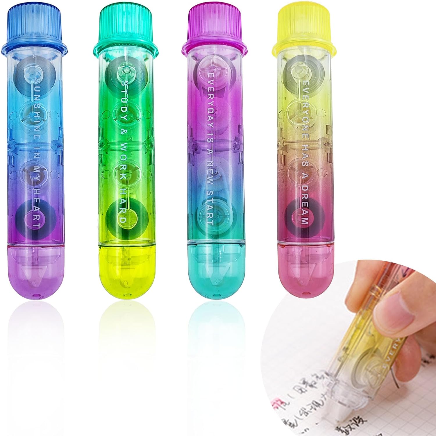 4 PACK 2 In1 White Out Correct - Correction Tape Roller avaliação e preço