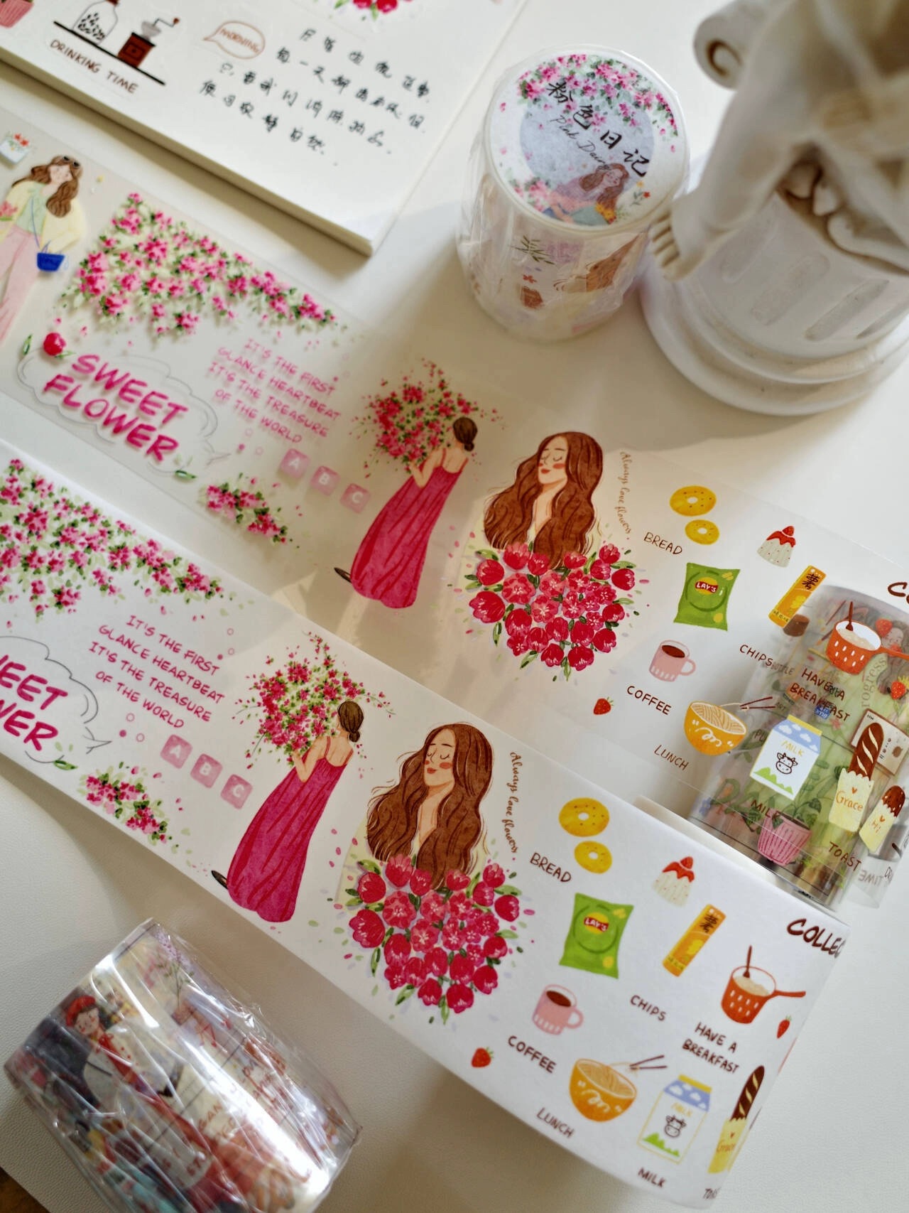 YiEr Studio Vintage Pink Dairy - Washi Tape Set avaliação e preço