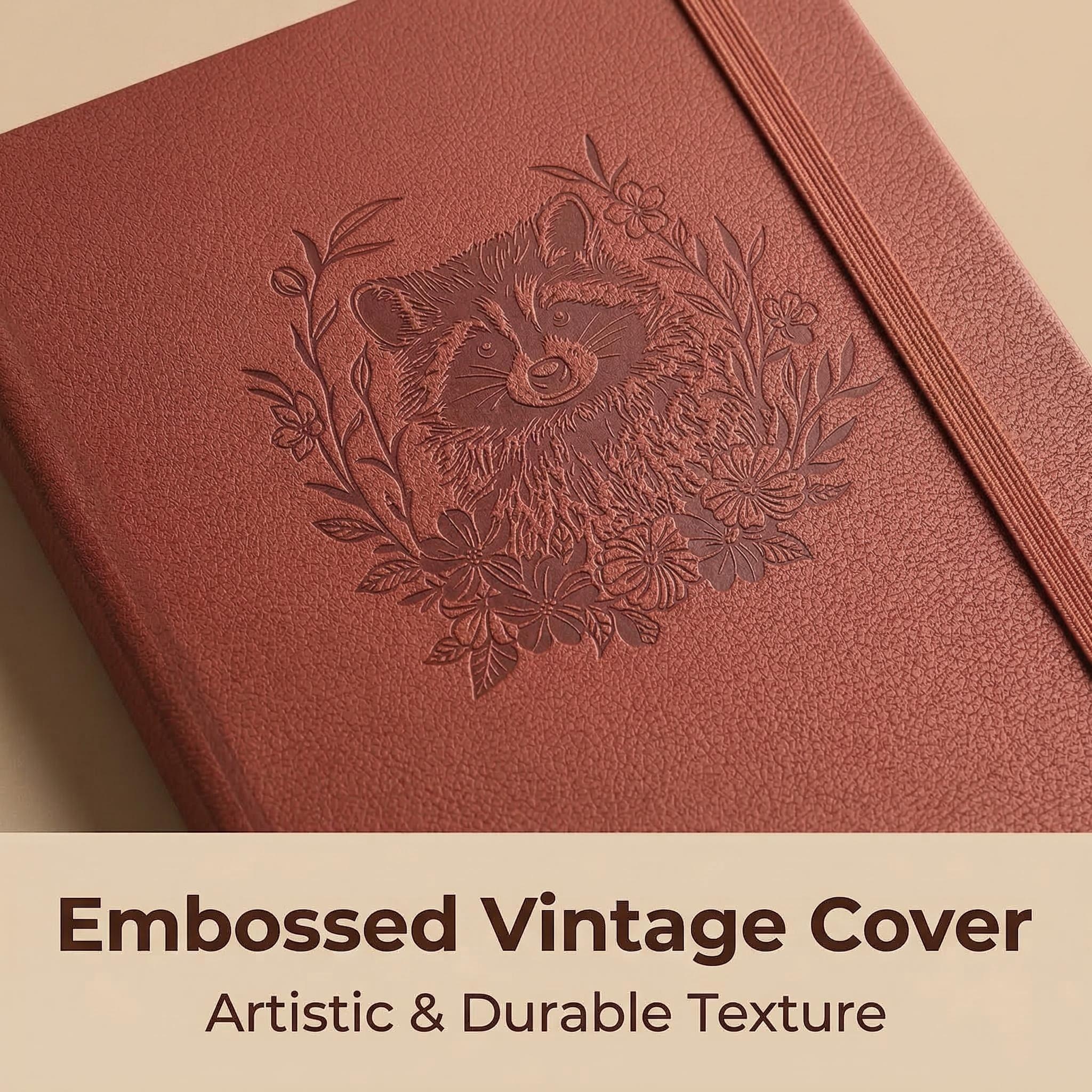 A5 Embossed Raccoon Dot Grid J - Notebook Dotted A5 avaliação e preço
