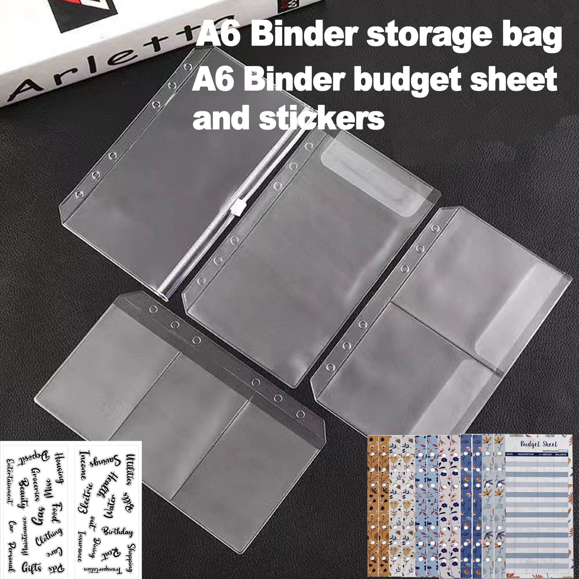 A6 Binder Pockets 6 Holes Cash - Portfolio Folder Zip avaliação e preço