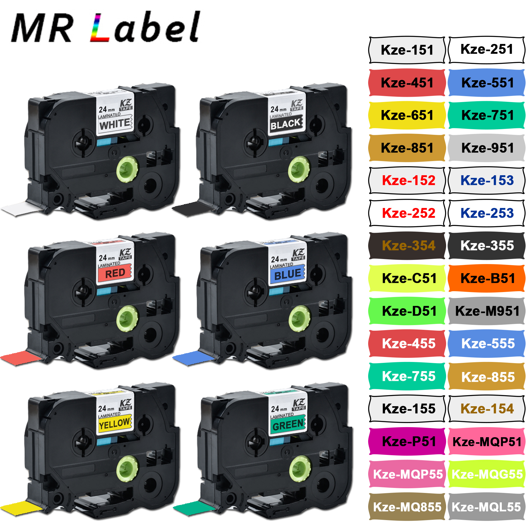 1 Pack Compatible For 24MM TZe - Label Printer Tape avaliação e preço