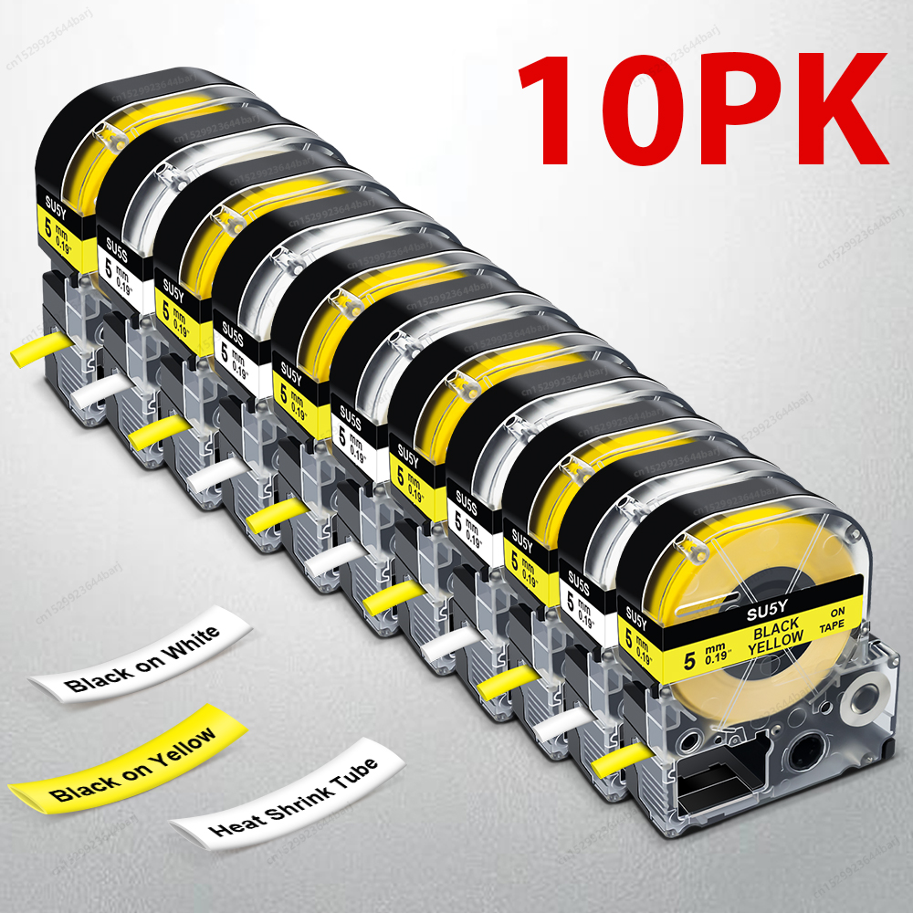 2/5/10Pcs SU5S Heat Shrink Tub - Label Printer Tape avaliação e preço