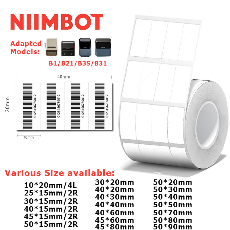 20-50mm Niimbot B21/B1/B31/B20 - Label Printer Tape avaliação e preço