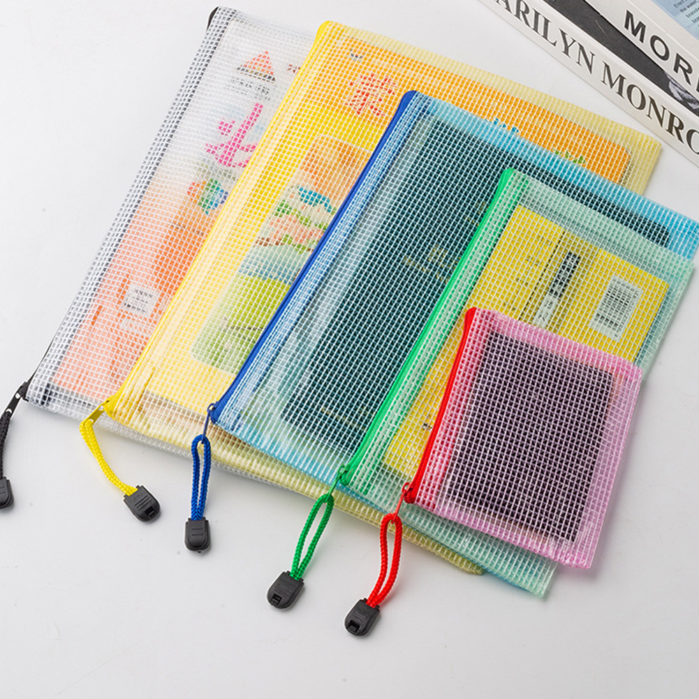 10Pcs Mesh Zipper Pouch A5 A6  - Portfolio Folder Zip avaliação e preço