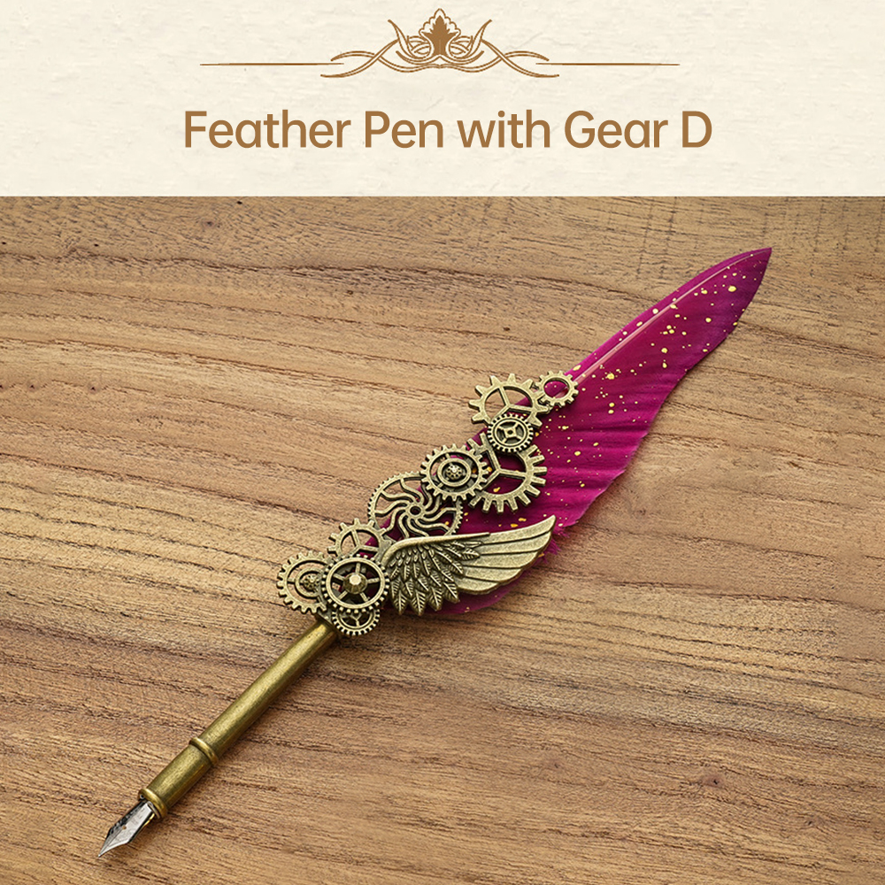 Vintage Feather Pen and Ink Se - Fountain Pen Ink avaliação e preço