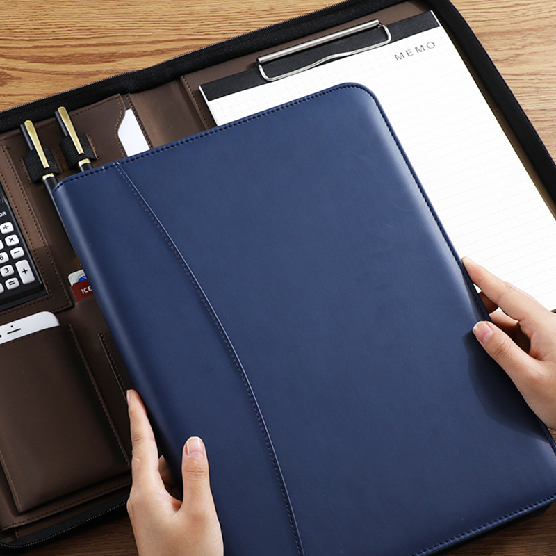 Multifunctional A4/A5 PU Leath - Portfolio Folder Zip avaliação e preço
