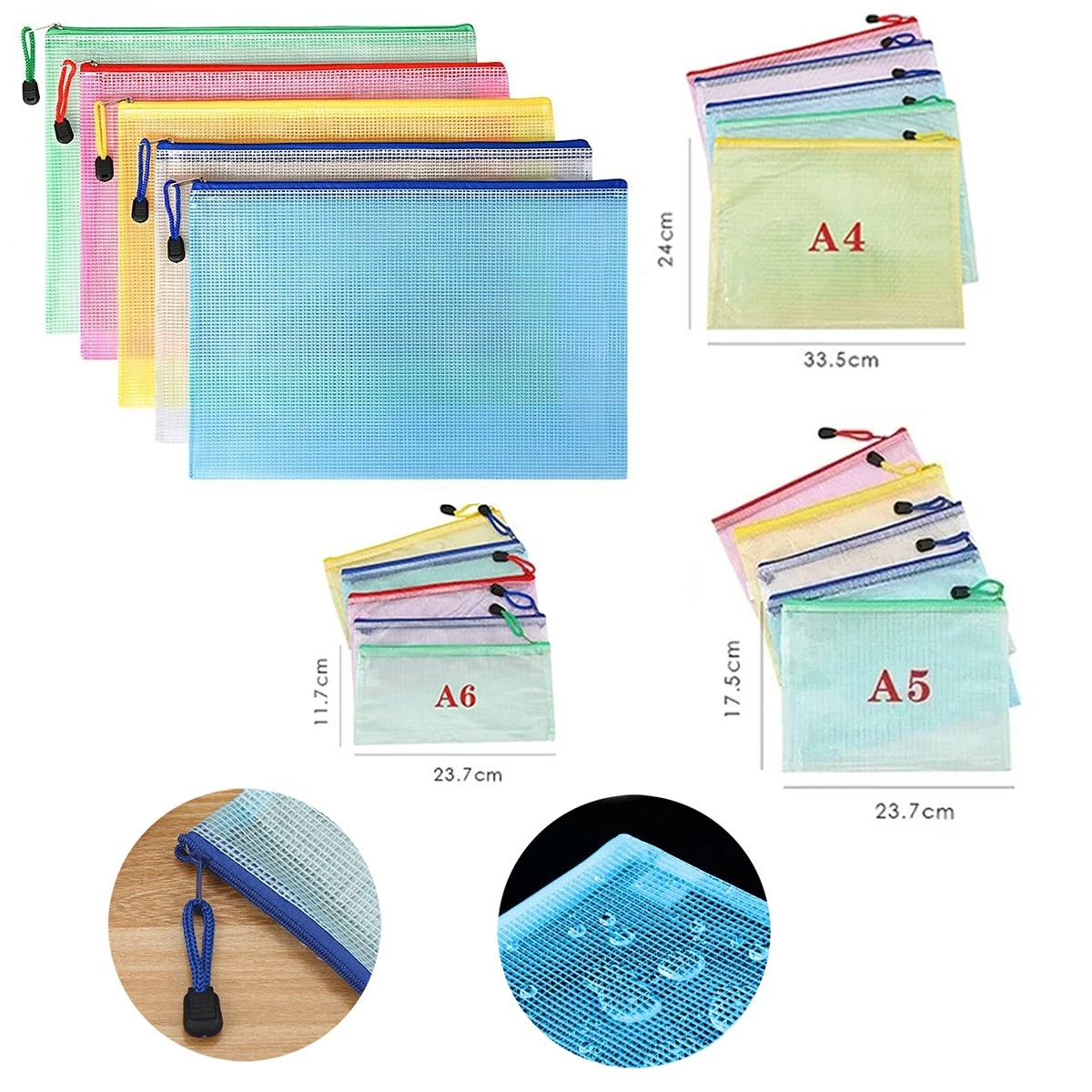 5-100PCS Stationery Storage Fo - Portfolio Folder Zip avaliação e preço