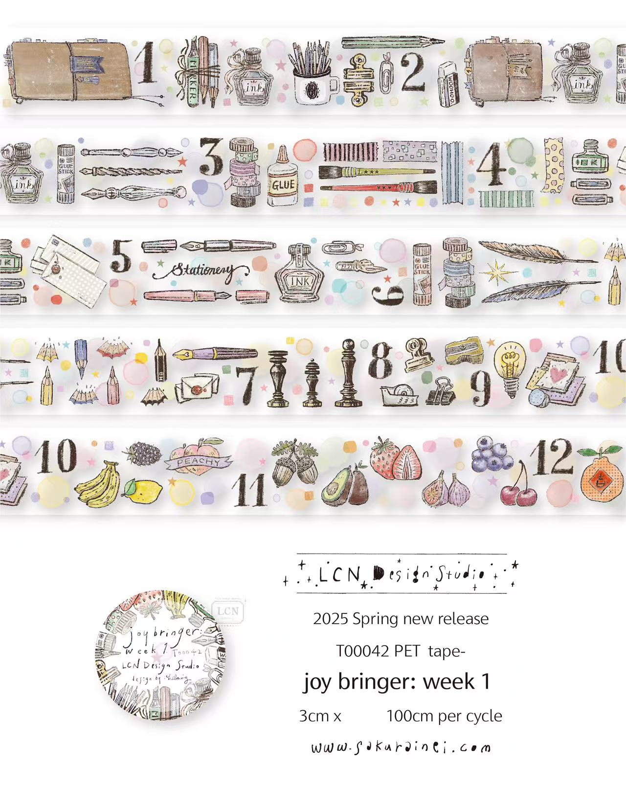 1 Loop LCN Vintage Sticker Clu - Washi Tape Set avaliação e preço