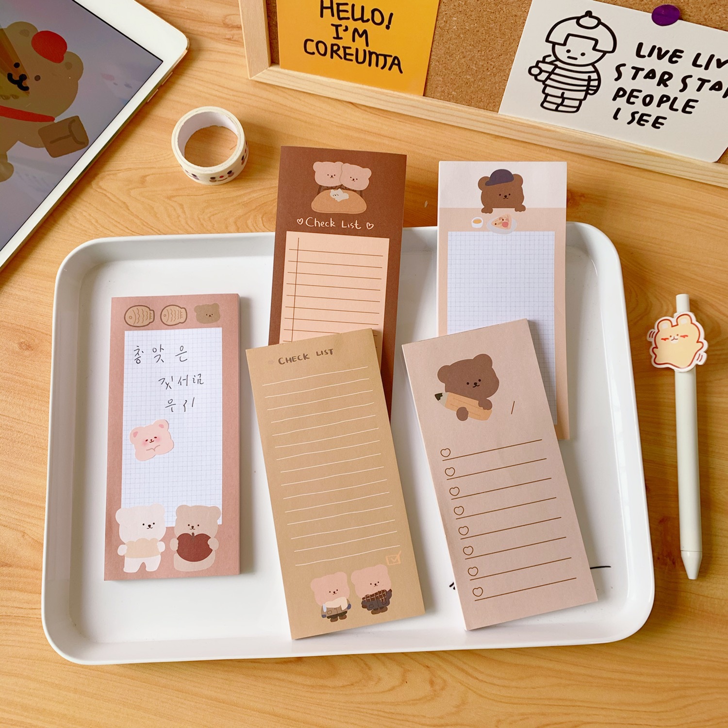 Kawaii Cute Korean Cookie Bear - Office Stationery Supply List avaliação e preço