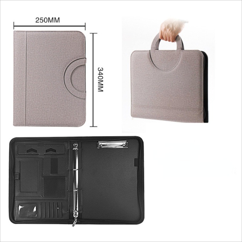 1Pc A4 PU Leather Zipper File  - Portfolio Folder Zip avaliação e preço