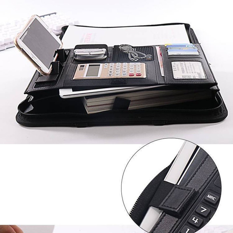 1Pc A4 PU Leather Zipper File  - Portfolio Folder Zip avaliação e preço