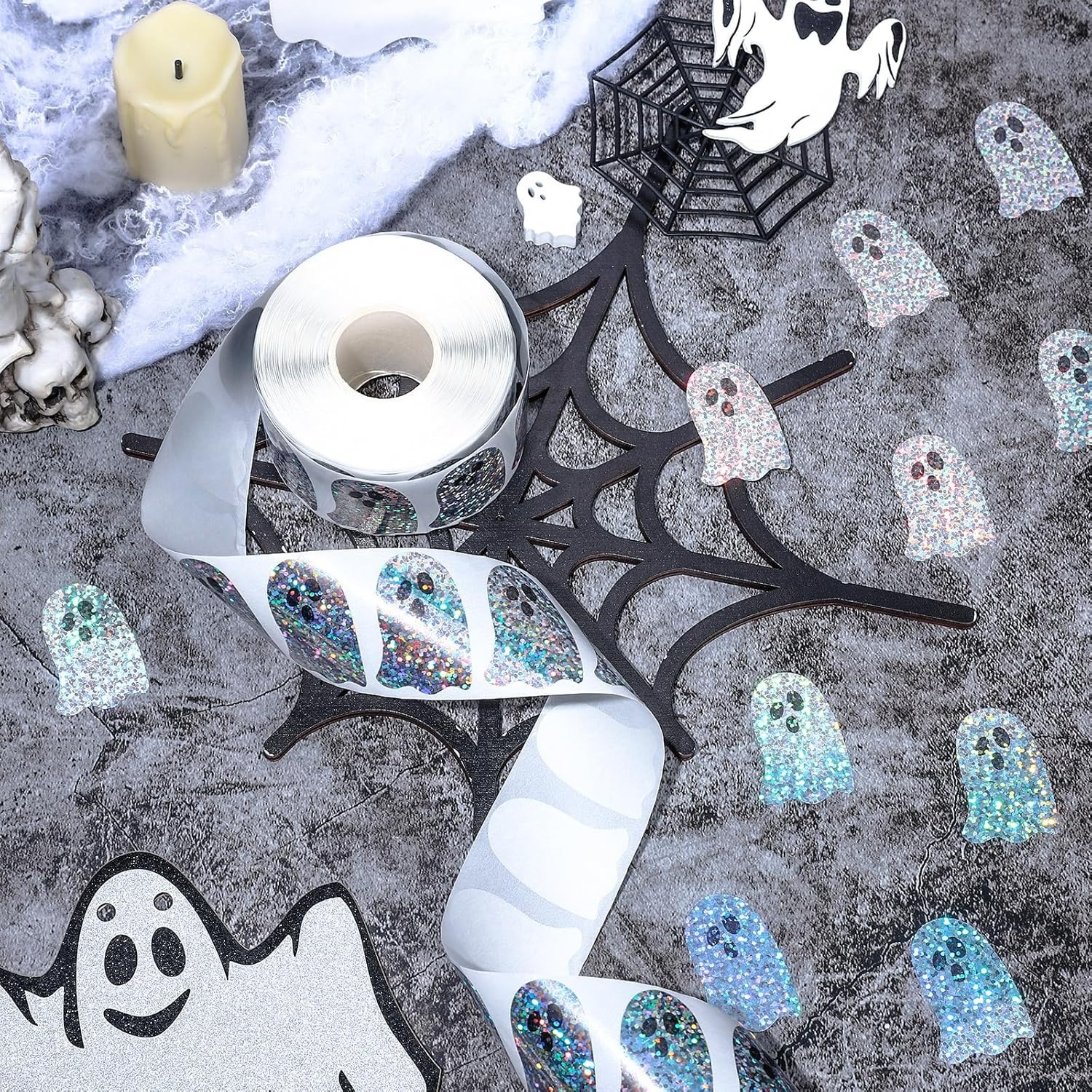 Ghost-Shaped DIY Waterproof St - Sticker Label Roll avaliação e preço