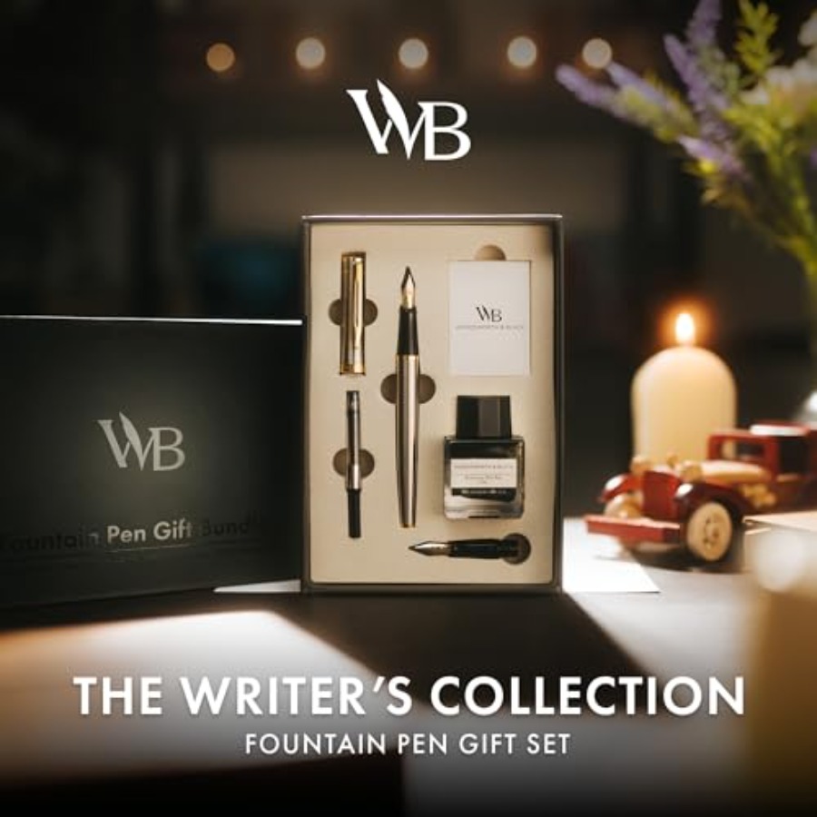 Fountain Pen Set, 18K Gilded M - Fountain Pen Ink avaliação e preço